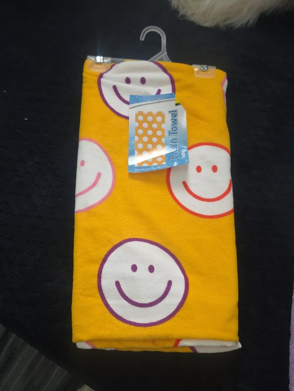 Yellow Smile Face Beach Towel